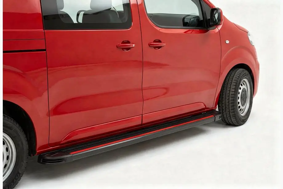 Toyota Proace 2016- гг. Боковые Подножки Maya Red (2 шт., Алюминий) Фото 1