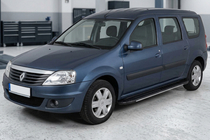 Dacia Logan MCV 2004-2014 гг. Боковые пороги Bosphorus Grey (2 шт., алюминий) фото 1