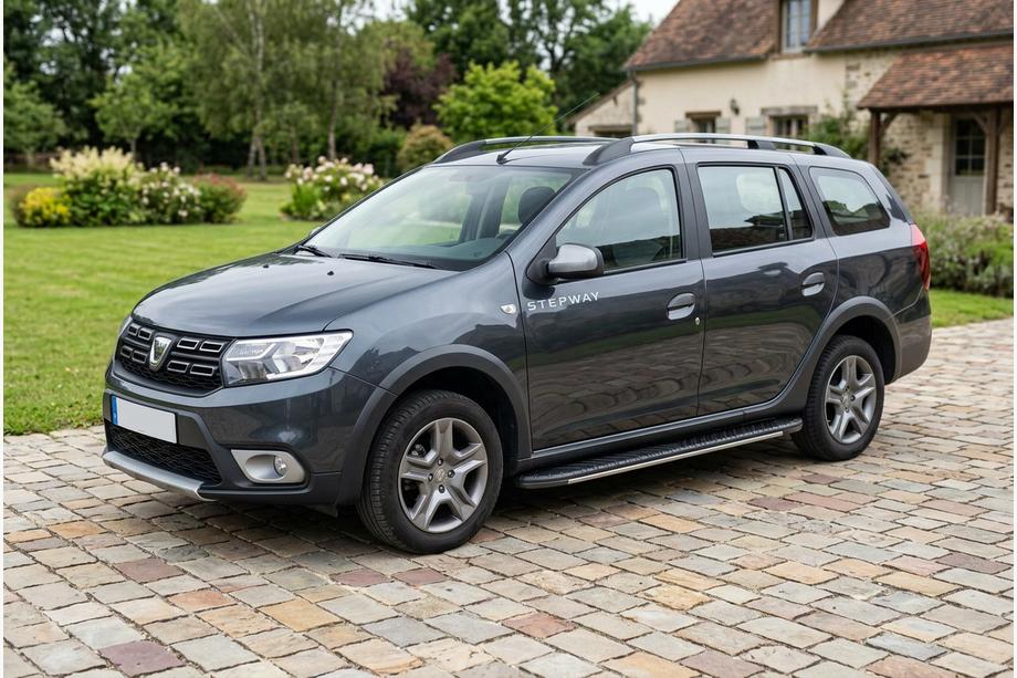 Dacia Logan MCV 2013-2020 гг. Боковые пороги Bosphorus Grey (2 шт., алюминий) Image
