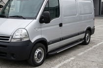 Opel Movano 2004-2010 гг. Боковые пороги Bosphorus Grey (2 шт., алюминий) фото 1