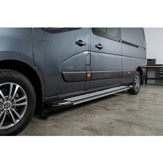 Боковые Подножки Rainbow (2 шт., Алюминий) Nissan NV400 2010-2024 гг. фото 1