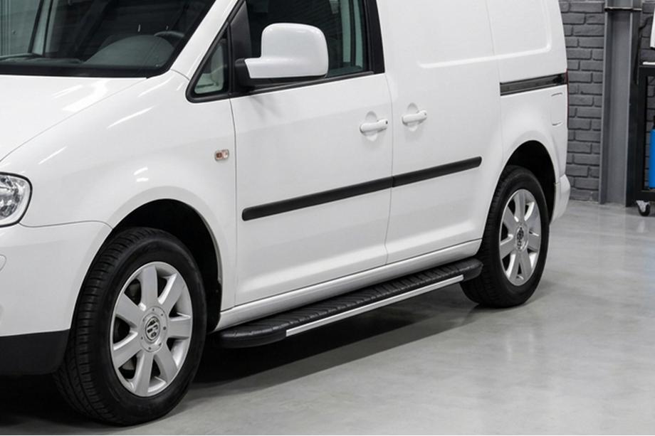 Volkswagen Caddy 2010-2015 гг. Боковые пороги Bosphorus Grey (2 шт., алюминий) Фото 1