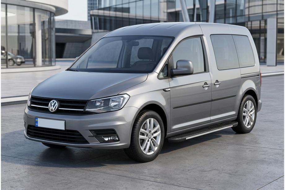 Volkswagen Caddy 2015-2020 гг. Боковые пороги Bosphorus Grey (2 шт., алюминий) Фото 1