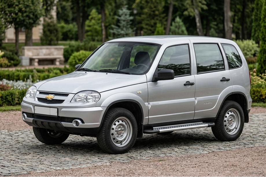 Chevrolet Niva 1998-2020 гг. Боковые Подножки New Vision Grey (2 шт., Алюминий) Фото 1