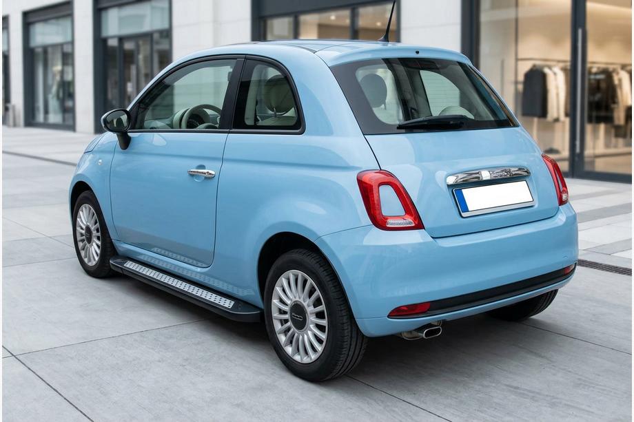 Fiat 500/500L 2013-2022 гг. Боковые пороги New Vision Black (2 шт., алюминий) Image