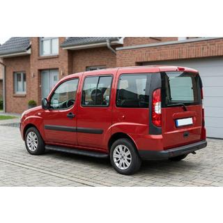 Боковые Подножки Tayga Black (2 шт., Алюминий) Fiat Doblo I 2005-2010 гг. фото 1
