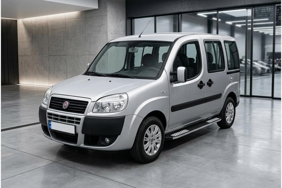 Fiat Doblo I 2005-2010 гг. Боковые Подножки Tayga V2 (2 шт., Алюминий) Image