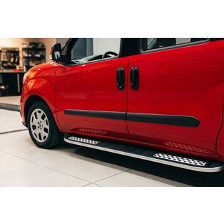 Боковые Подножки Tayga V2 (2 шт., Алюминий) Fiat Doblo II 2010-2022 гг. фото 1