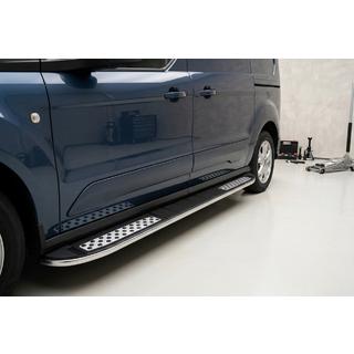 Боковые Подножки Tayga V2 (2 шт., Алюминий) Ford Connect 2014-2021 гг. фото 1