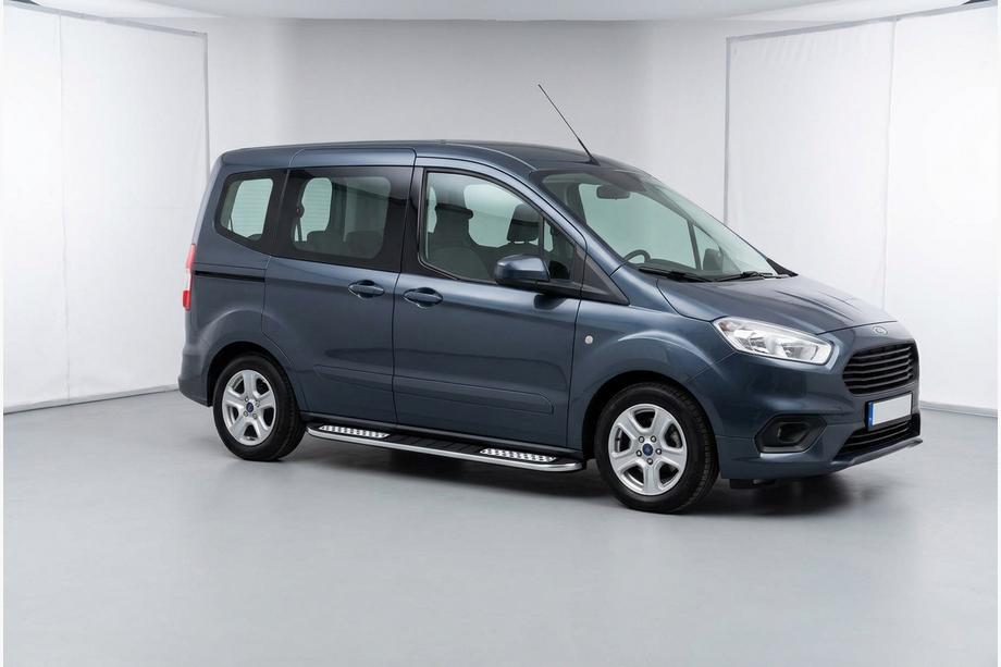 Ford Courier 2014-2023 гг. Боковые Подножки Tayga V2 (2 шт., Алюминий) Image