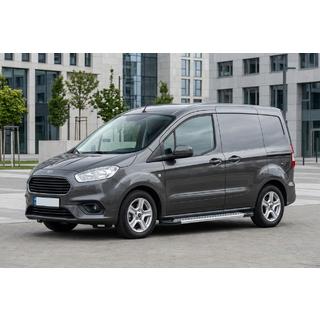 Боковые Подножки New Vision Grey (2 шт., Алюминий) Ford Courier 2014-2023 гг. фото 1