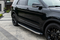 Ford Explorer 2011-2019 гг. Боковые Подножки BlackLine (2 шт., Алюминий) фото 1