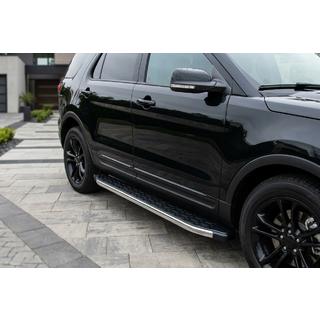 Боковые Подножки BlackLine (2 шт., Алюминий) Ford Explorer 2011-2019 гг. фото 1