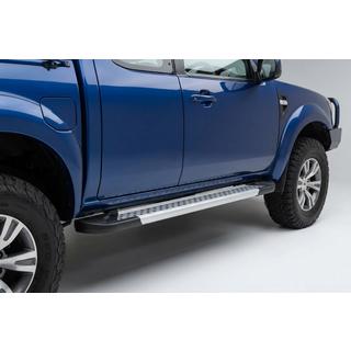 Боковые Подножки New Vision Grey (2 шт., Алюминий) Ford Ranger 2007-2011 гг. фото 1