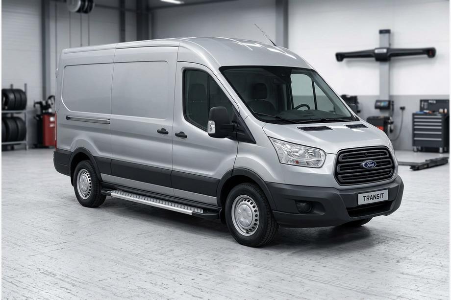 Ford Transit 2014- гг. Боковые Подножки New Vision Grey (2 шт., Алюминий) Фото 1