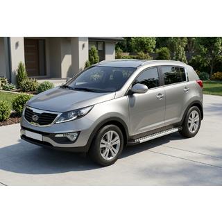 Боковые Подножки New Vision Grey (2 шт., Алюминий) Kia Sportage 2010-2015 гг. фото 1