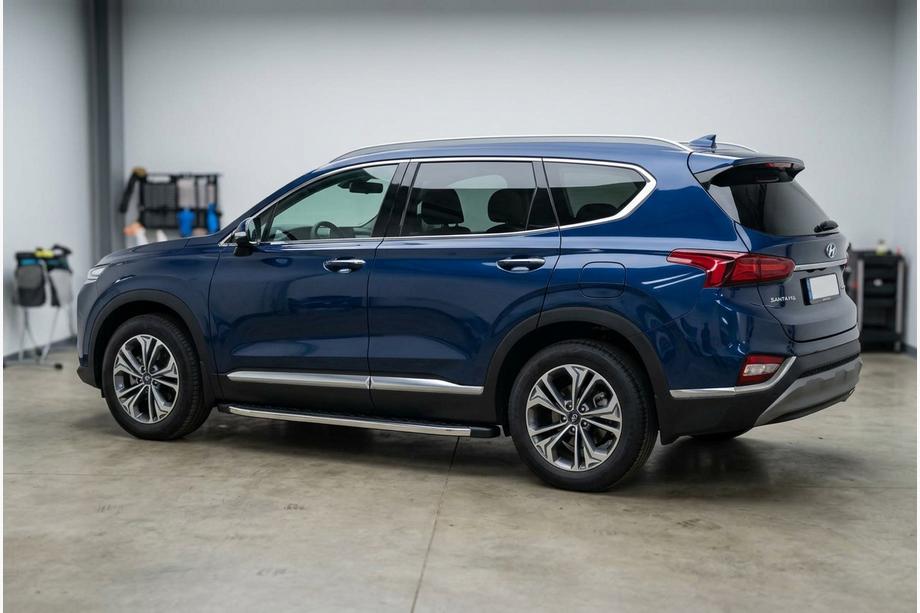 Hyundai Santa Fe 4 2018-2023 гг. Боковые Подножки BlackLine (2 шт., Алюминий)