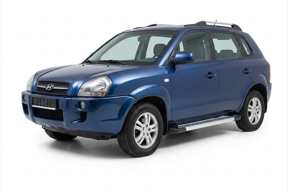 Hyundai Tucson JM 2004- гг. Боковые Подножки New Vision Grey (2 шт., Алюминий) Фото 1