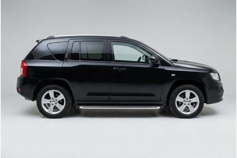 Jeep Compass 2006-2016 гг. Боковые Подножки BlackLine (2 шт., Алюминий) Image
