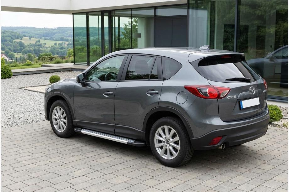 Mazda CX-5 2012-2017 гг. Боковые Подножки New Vision Grey (2 шт., Алюминий) Фото 1