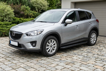 Mazda CX-5 2012-2017 гг. Боковые Подножки Tayga Black (2 шт., Алюминий) фото 1
