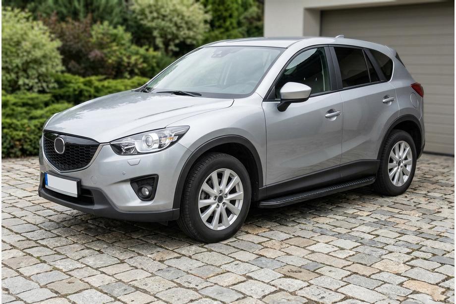Mazda CX-5 2012-2017 гг. Боковые Подножки Tayga Black (2 шт., Алюминий) Image