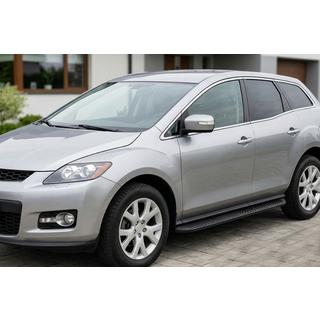 Боковые Подножки Tayga Black (2 шт., Алюминий) Mazda CX-7 2006-2012 гг. фото 1