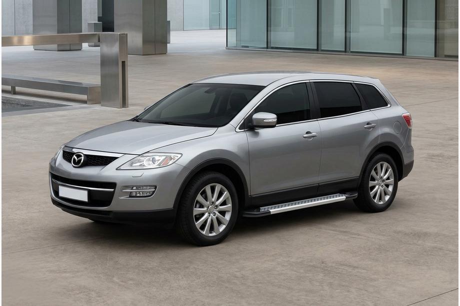Mazda CX-9 2007-2016 гг. Боковые Подножки New Vision Grey (2 шт., Алюминий) Фото 1