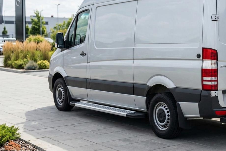 Mercedes Sprinter W906 2006–2018 гг. Боковые Подножки New Vision Grey (2 шт., Алюминий) Long/ExtraLong Фото 1