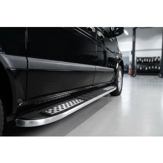 Боковые Подножки Tayga V2 (2 шт., Алюминий) Mercedes Vito W639 2004-2014 гг. фото 1