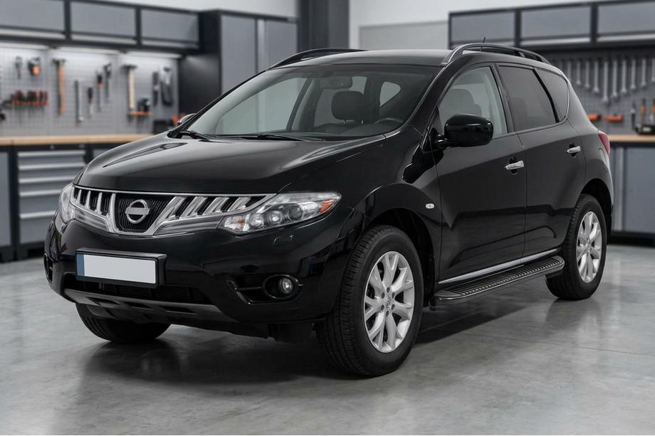 Nissan Murano 2008-2014 гг. Боковые Подножки Tayga Black (2 шт., Алюминий) Image