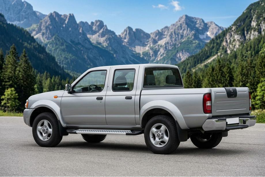 Nissan NP300 1999-2015 гг. Боковые Подножки New Vision Grey (2 шт., Алюминий) Фото 1