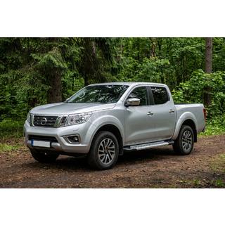 Боковые Подножки New Vision Grey (2 шт., Алюминий) Nissan Navara/NP300 2016- гг. фото 1