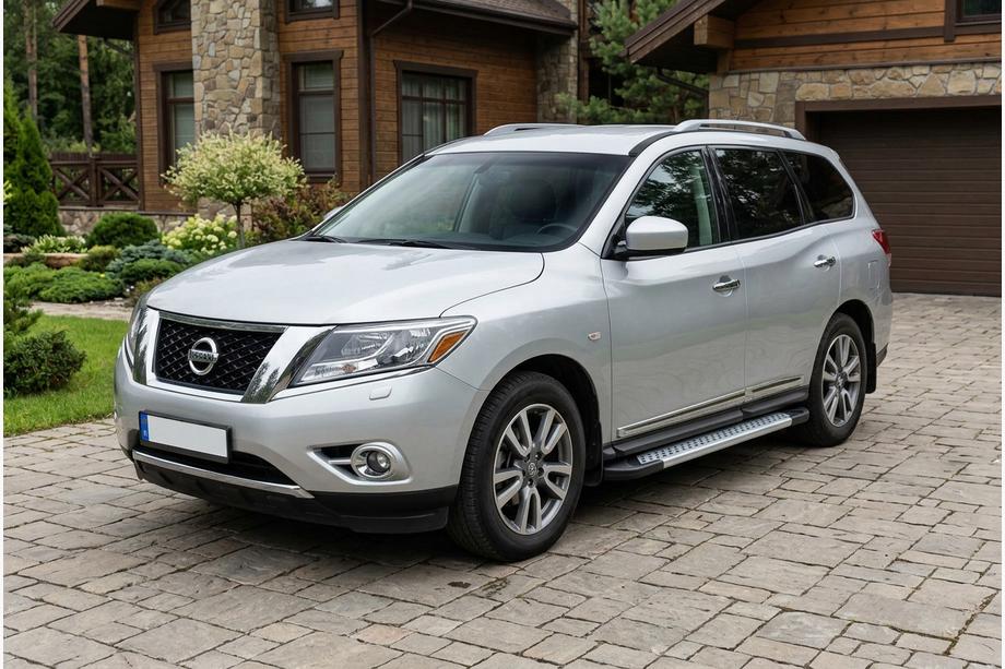 Nissan Pathfinder R52 2012-2021 гг. Боковые Подножки New Vision Grey (2 шт., Алюминий) Фото 1