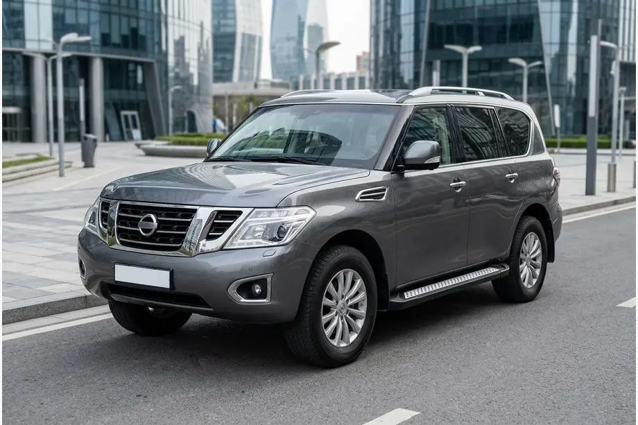 Nissan Patrol Y62 2010-2024 гг. Боковые пороги New Vision Black (2 шт., алюминий) Фото 1
