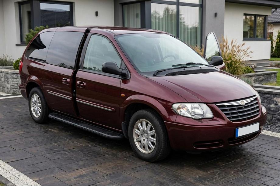 Chrysler Voyager 2001-2007 гг. Боковые пороги Bosphorus Black (2 шт., алюминий) Image