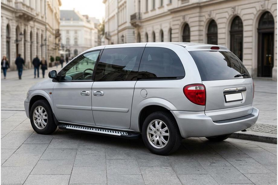 Chrysler Voyager 2001-2007 гг. Боковые Подножки Line (2 шт., Алюминий) Image