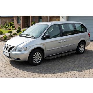 Боковые Подножки Tayga Black (2 шт., Алюминий) Chrysler Voyager 2001-2007 гг. фото 1