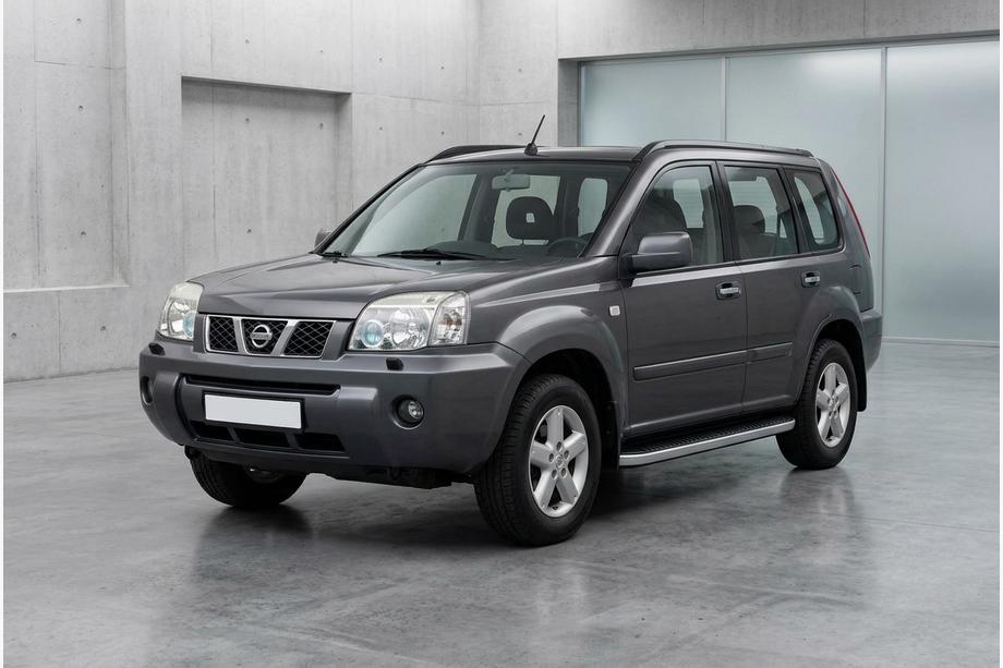 Nissan X-trail T30 2002-2007 гг. Боковые Подножки Tayga Grey (2 шт., Алюминий) Фото 1