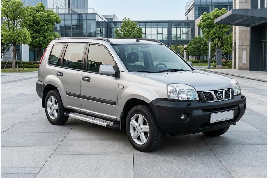 Nissan X-trail T30 2002-2007 гг. Боковые Подножки New Vision Grey (2 шт., Алюминий) Фото 1