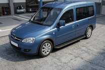 Opel Combo 2002–2012 гг. Боковые Подножки Tayga Black (2 шт., Алюминий) фото 1