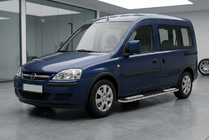 Opel Combo 2002–2012 гг. Боковые Подножки Tayga V2 (2 шт., Алюминий) фото 1