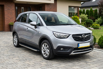Opel Crossland X 2017-2024 гг. Боковые Подножки BlackLine (2 шт., Алюминий) фото 1