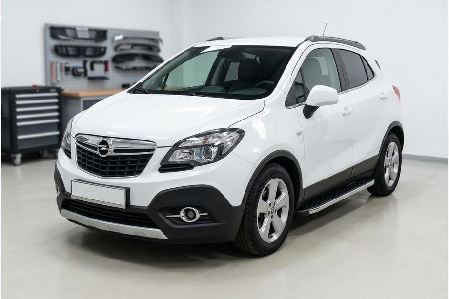 Opel Mokka 2012-2021 гг. Боковые Подножки BlackLine (2 шт., Алюминий) Image