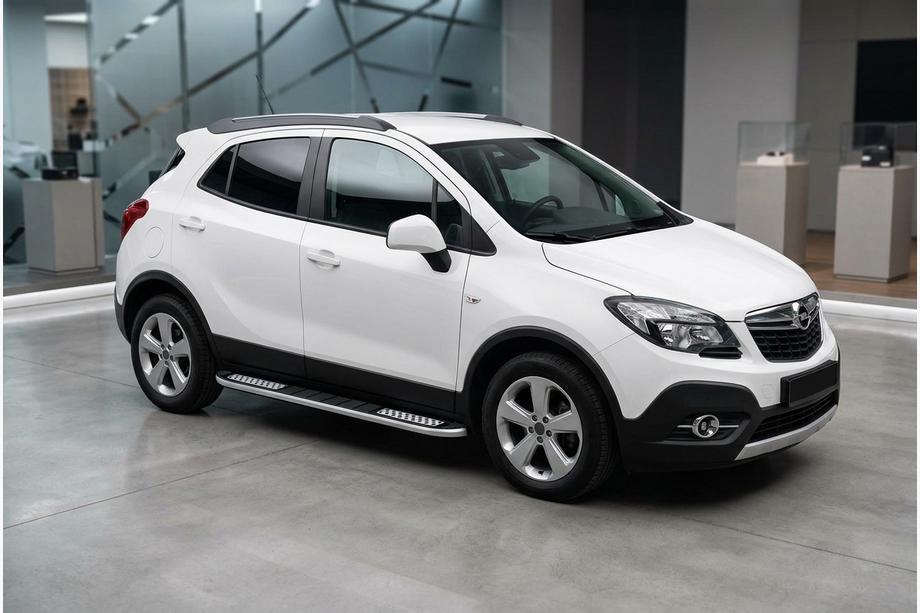 Opel Mokka 2012-2021 гг. Боковые Подножки Tayga V2 (2 шт., Алюминий) Image