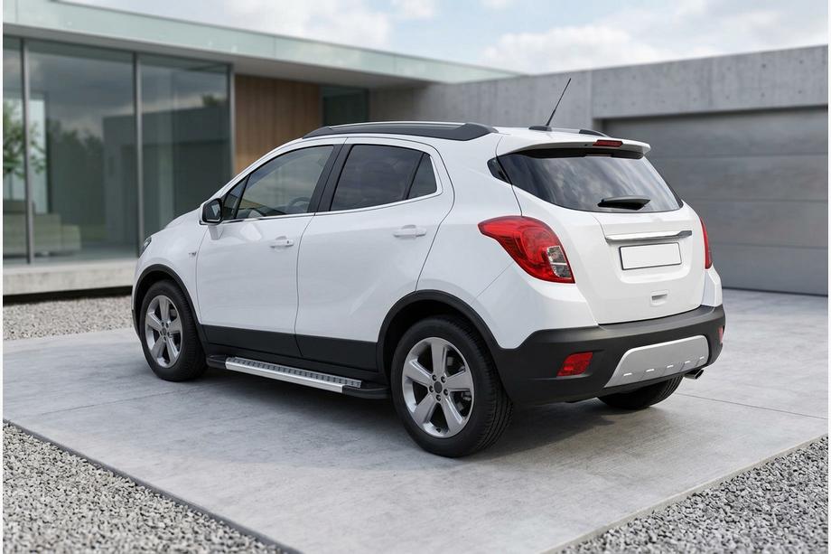 Opel Mokka 2012-2021 гг. Боковые Подножки New Vision Grey (2 шт., Алюминий) Фото 1