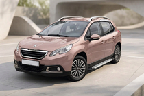 Peugeot 2008 2013-2019 гг. Боковые Подножки New Vision Grey (2 шт., Алюминий) фото 1