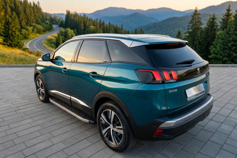Peugeot 3008 2016-2023 гг. Боковые Подножки BlackLine (2 шт, Алюминий) Image