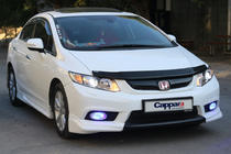 Honda Civic Sedan IX 2011-2016 гг. Дефлектор капота (EuroCap) фото 2