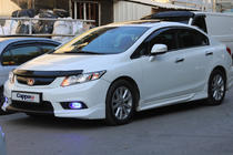 Honda Civic Sedan IX 2011-2016 гг. Дефлектор капота (EuroCap) фото 3